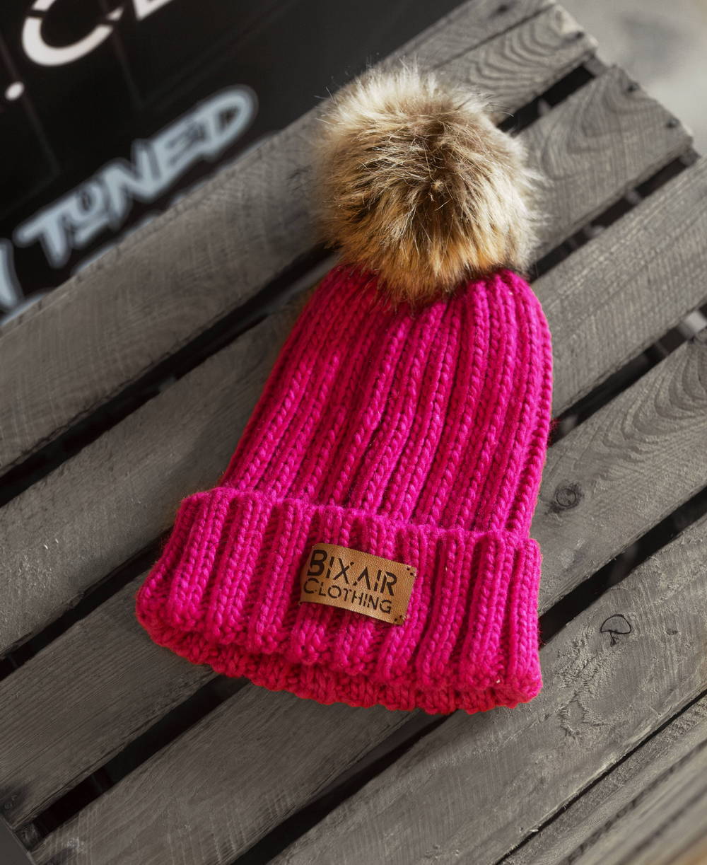 Bixair® Bommel Mütze Fuchsia